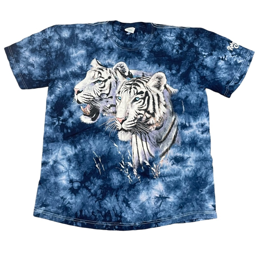 Vintage 90s RAINFOREST CAFE Tshirt BRAND NEW Bengal Tiger TIE-Dye Tee sz XXL
